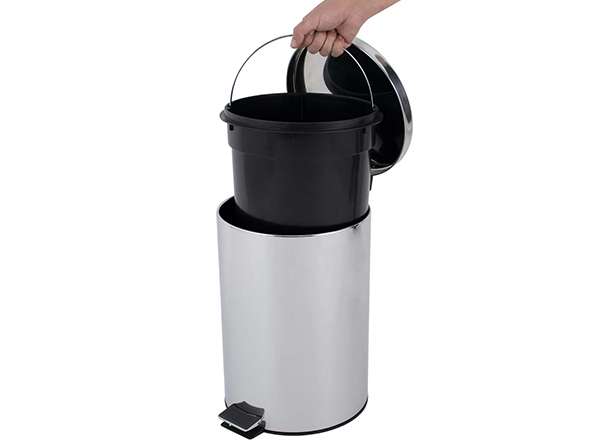 LIXEIRA METÁLICA AÇO INOX
